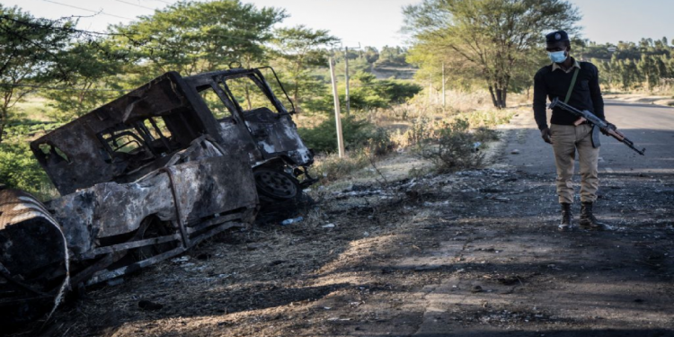Ethiopian drone strike kills 17 on day of Biden-Abiy call